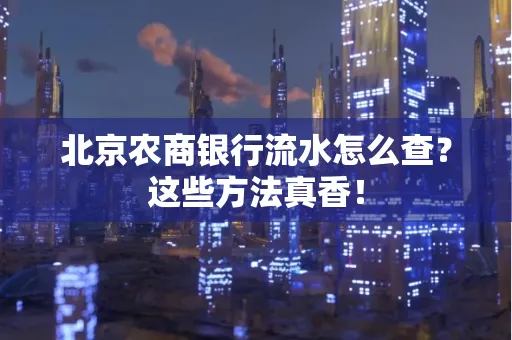 北京农商银行流水怎么查？这些方法真香！