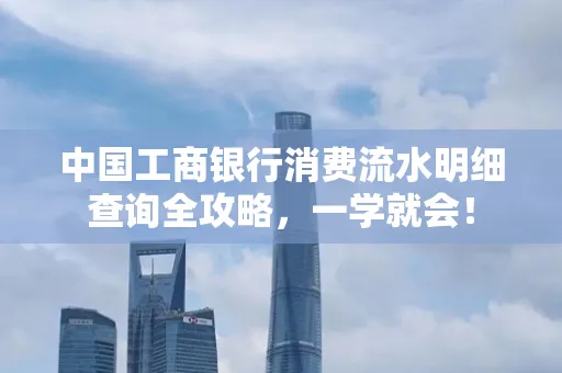 中国工商银行消费流水明细查询全攻略，一学就会！