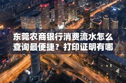 东莞农商银行消费流水怎么查询最便捷？打印证明有哪些风险需注意？